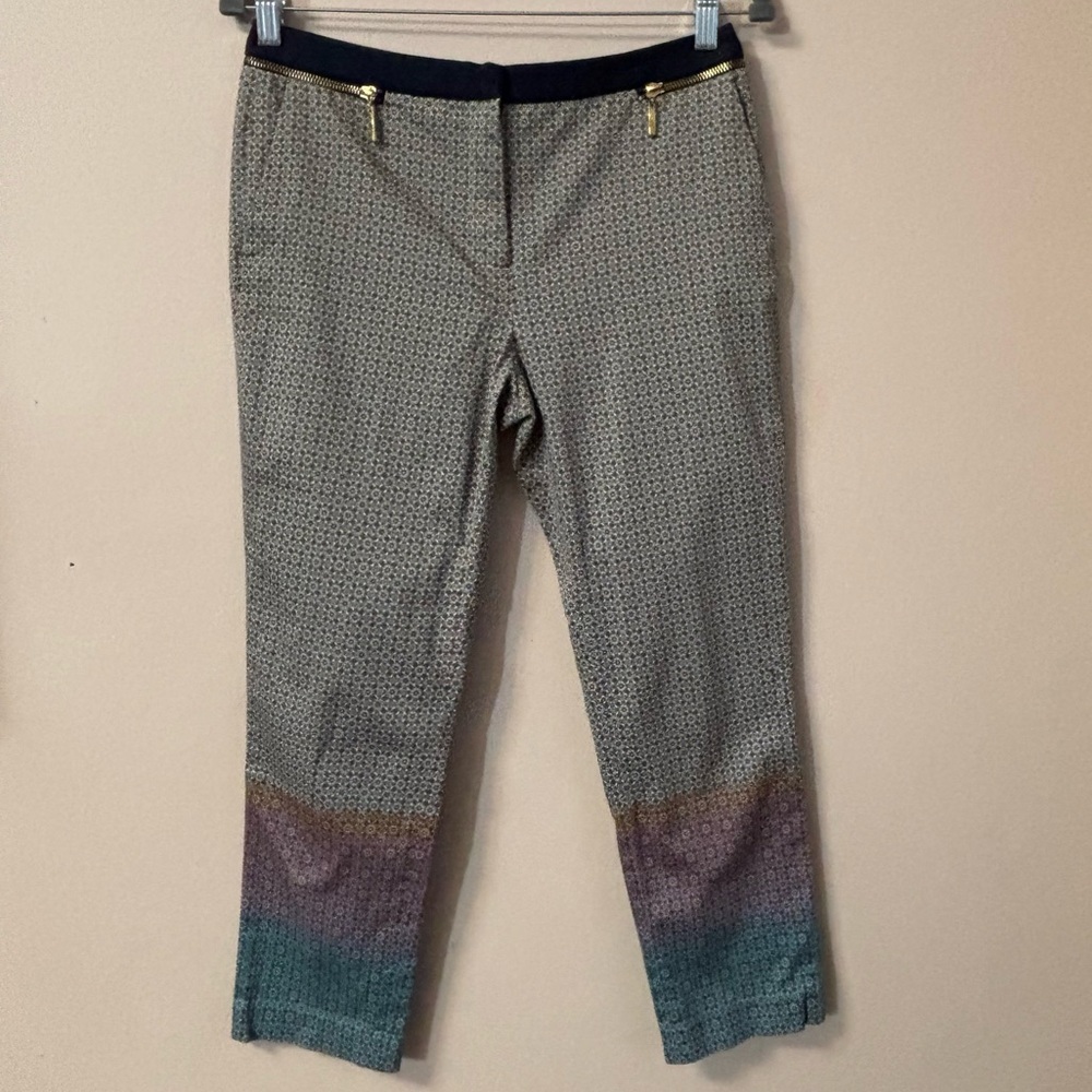 😍2/$20 Zara Colourful Tailored Artsy Cropped Pants Sz 4